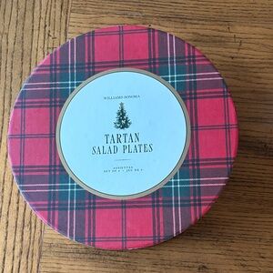 Williams Sonoma Red and Black Tartan Plates